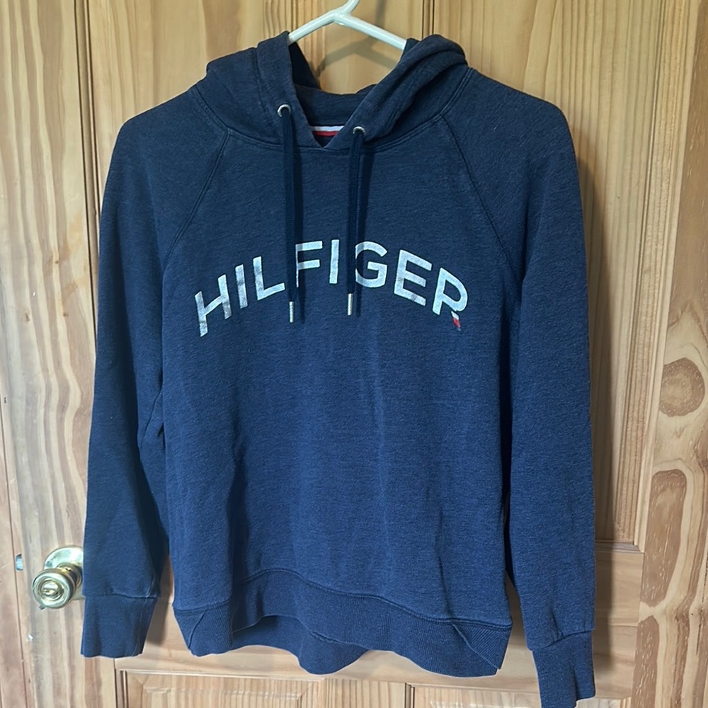 Tommy Hilfiger Blue Hoodie Iconic Branding Sweatshirt